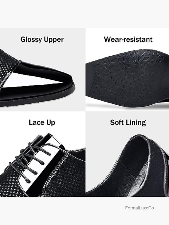 Patent Leather Oxfords Lace-up Formal Tuxedo Shoes Business Wedding Derby Cap main image 6